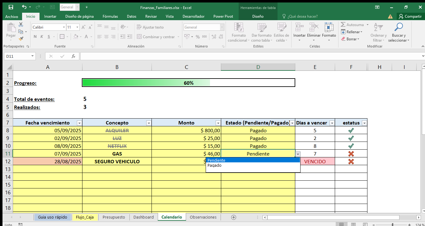 Finanzas Familiares 360º - Plantilla Excel