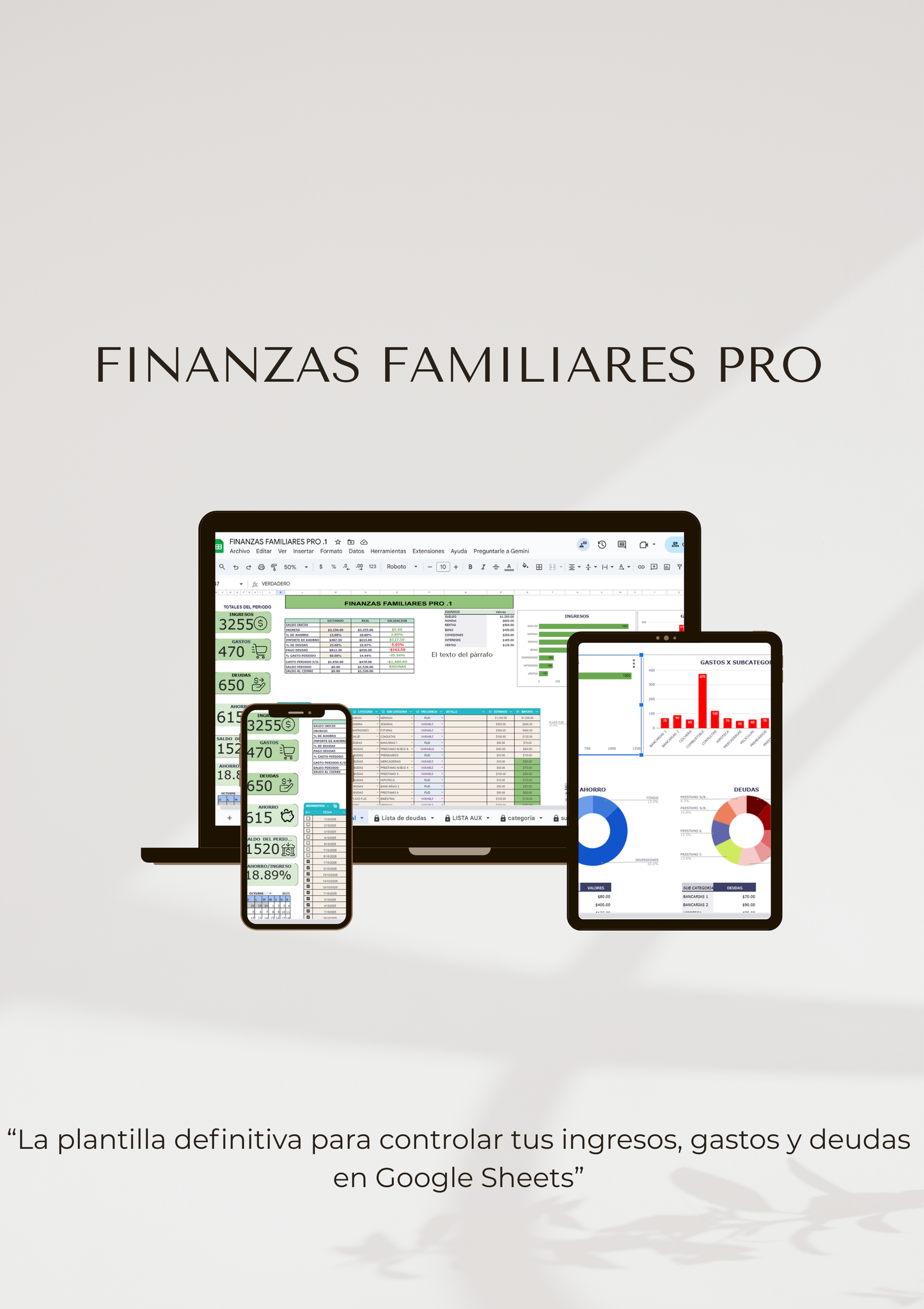 Finanzas Familiares Pro (Plantilla automatizada en Google Sheets)