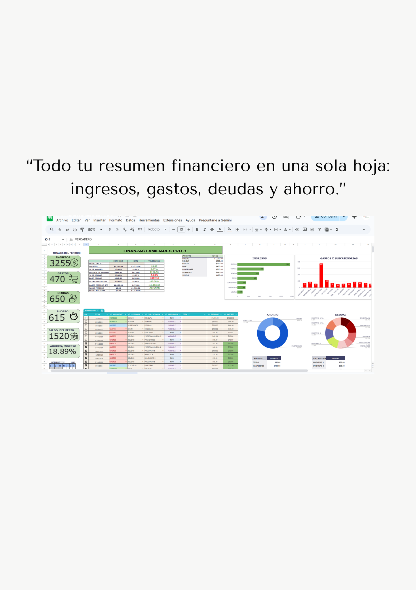Finanzas Familiares Pro (Plantilla automatizada en Google Sheets)